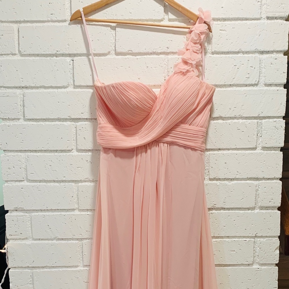 Pink chiffon bridesmaid evening dress